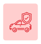 Car insurance icon featuring shield and car. Ensures comprehensive coverage to protect your vehicle.