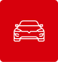 Graphic of red car with white stripe, symbolizing modern design and sophistication.